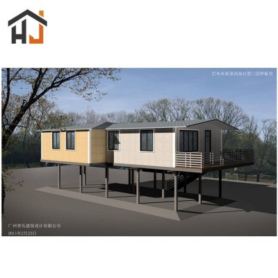 Small Light Steel Frame Prefab Stilted Building House With Steel Floor Basement